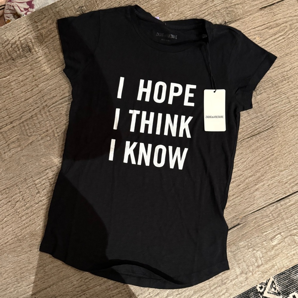 Zadig & Voltaire Skinny Hope Tee Shirt- Small.